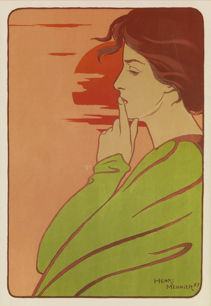 HENRI MEUNIER (1873-1922). [LHEURE DU SILENCE.] 1897. 14x10 inches, 36x26 cm. [F. Champenois, Paris.]